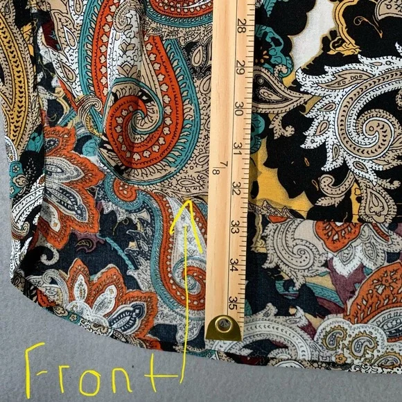 Anthropologie Fig & Flower Floral Paisley Tunic Shirt Sheath 3/4 Sleeves Large - Picture 3 of 10